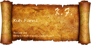Kuh Fanni névjegykártya
